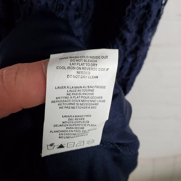 NEW MARINA Sequin Lace Gown Dress Sz 6 Navy Blue Sleeveless Sheath Keyhole Back - Picture 13 of 16